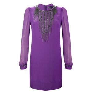 French Connection Purple Beaded Dress